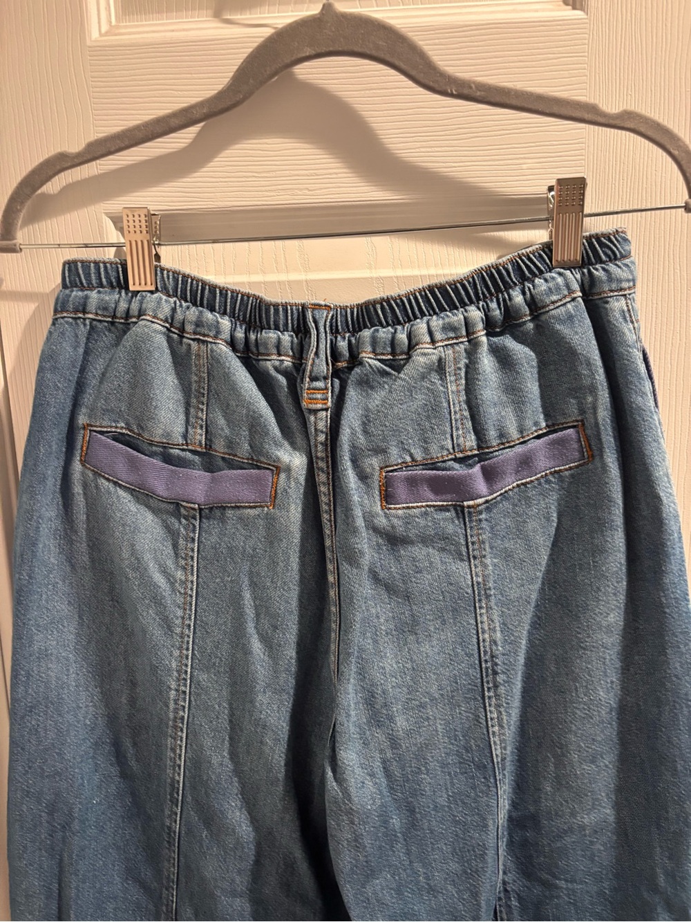 Anthropologie Pilcro Light Blue Distressed Boyfriend Jogger Tie at Ankle Jeans - Picture 11 of 16